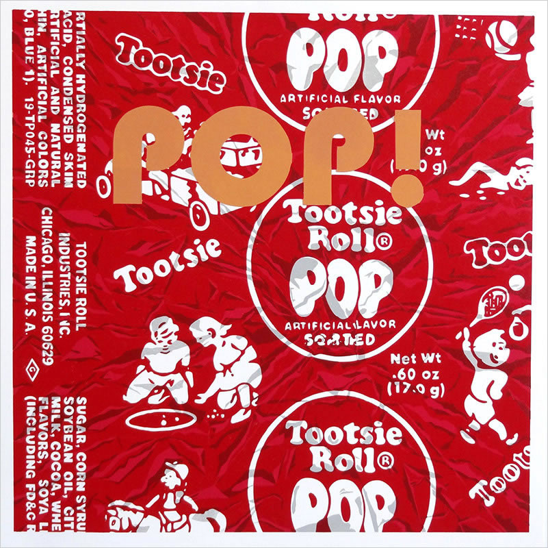 Tootsie POP! (Cherry) Contemporary Art Print Linocut Dave Lefner