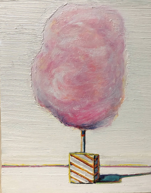 『Cotton candy』水彩画　絵画 clay-vorhes-pink-cotton-