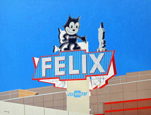 Felix Chevrolet Downtown Los Angeles Acrylic Painting Contemporary Art