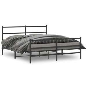  Metal Bed Frame without Mattress with FootboardBlack 59.1"x78.7 A949-355385