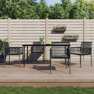 Garden Dining Set Black, Light Grey A949-3187069