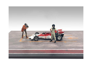 "Race Day" Two Diecast Figures Set 2 for 1/43 Scale Models by American Diorama F977-38360