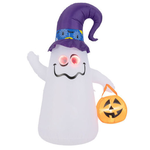 6 Ft Halloween Inflatables Cute Ghost with Dimming Infinity Mirror Light B593-CM24941US