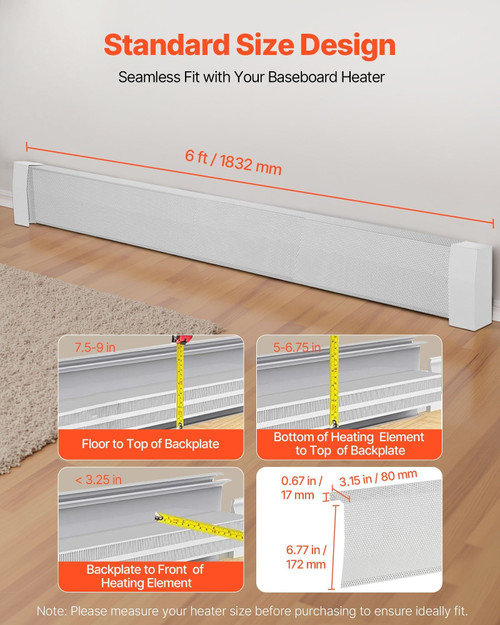 Baseboard Heater Covers, Premium Series 6 ft Standard Electric Heating Unit Front Cover for Home Im E415-DBJRQGTHJPREWY9CQ001V0