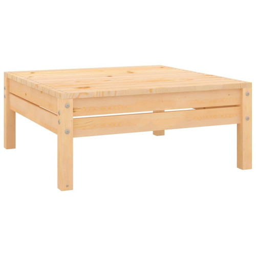 Garden Footstool Natural wood Solid pinewood Modular Square A949-806577