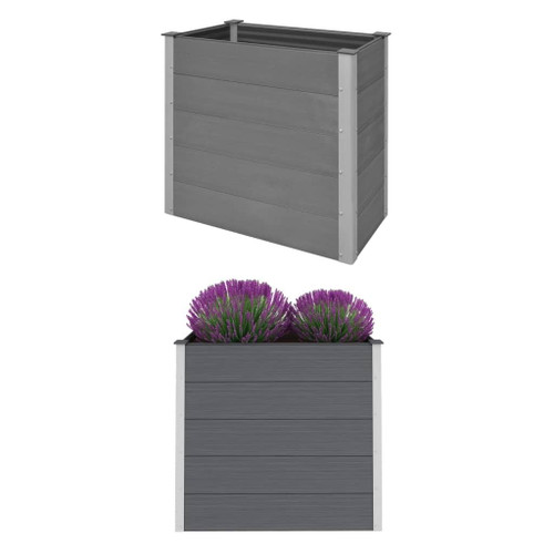 Raised Bed Gray Wood-plastic composite, Aluminum 39.4x19.7x35.8 in A949-43604