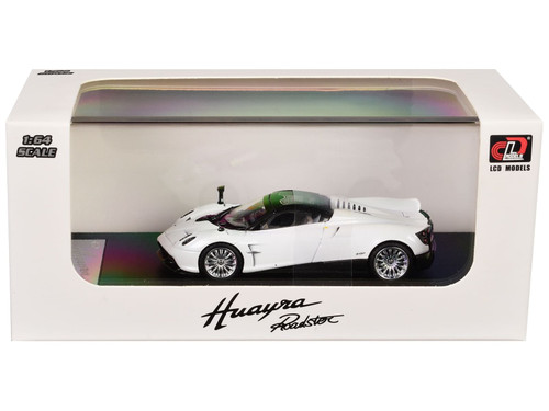Pagani Huayra Roadster White Metallic with Black Top 1/64 Diecast Model Car by LCD Models F977-LCD64015WH