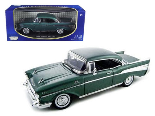 1957 Chevrolet Bel Air Hard Top Green 1/18 Diecast Model Car by Motormax F977-73180grn
