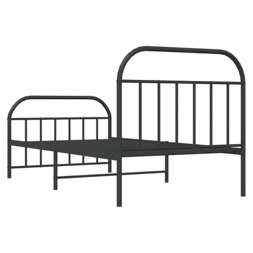 Bed Frame Black Steel Twin Bed Frame Rectangular Contemporary A949-353648