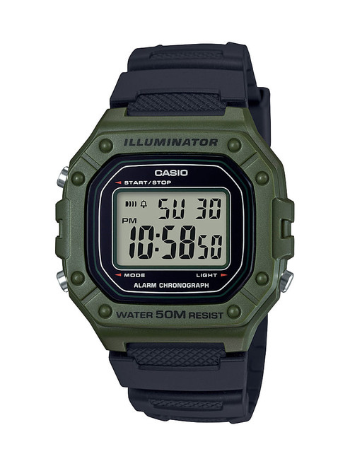 Casio Men's W218H-3A Green Digital Watch G818-W218H-3A