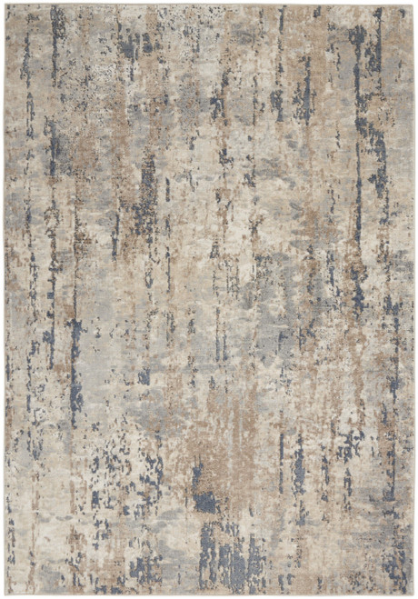 5' X 7' Beige And Grey Abstract Power Loom Non Skid Area Rug N270-480228