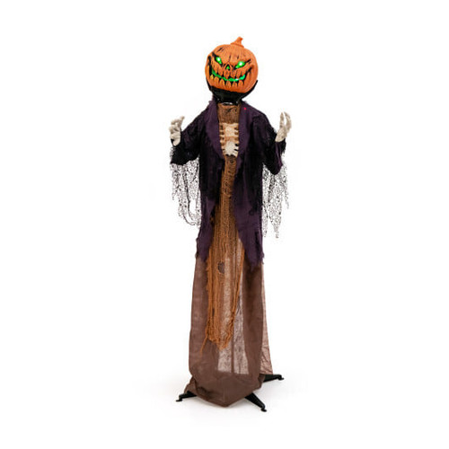 5.6 Feet Halloween Animated Standing Pumpkin Scarecrow - Color: Multicolor D681-CM23952