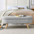 Mid-Century Modern Boho Style Grey Linen Bedroom Storage Bed Bench Q280-GSLEB981725364