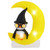 Inflatable Owl on Moon LED Lighted Halloween Decoration with Large Moon and Wizard Owl B593-CM24939US