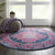 4' Blue Round Power Loom Area Rug N270-385253