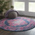 4' Blue Round Power Loom Area Rug N270-385253