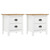 Bedside Cabinet Set of 2 White and Honey Brown Solid Pine Wood A949-288910