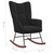 Rocking Chair Black Velvet (100% polyester), solid rubberwood, steel A949-328145