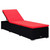 Patio Sun Lounger Black PE rattan 76.8 inches long sunlounger A949-3057667