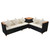 Outdoor Dining Set Black with cream white cushions A949-43004