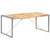 Dining Table Brown and Grey Solid Rough Mango Wood, Steel A949-321564