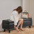Button-Tufted Storage Ottoman Bench, PU Leather Bench with Storage and Solid Wood Legs, Modern Shoe E415-PZWSZYXTK516RB13A001V0