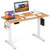 Electric Standing Desk with 3 Memory Height Settings and 2 Hanging Hooks & Cable Management-Natural B593-CB10607US
