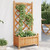 Planter with Trellis Brown Solid Wood Fir A949-365485