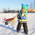 Outdoor Garden Backyard Play Toy Kids Metal Wheelbarrow-Red B593-TY571753