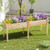 Fir Wood Outdoor Raised Garden Bed with Divider Panel and Drainage Holes-Natural - Color: Natural D681-GT4278NA