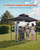 Grill Gazebo, 8 x 5 ft Double-Tiered Top, BBQ Gazebo with Extra Awning, Powder-Coated Steel Patio G E415-TZSKLT85FTHJA79H8001V0