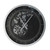 23" Circle Black and Silver Wood and Glass Analog Wall Clock N270-485985