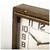 Square  Bronze Toned Metal Desk Table Clock With Traditional Black Numbers And Hands N270-376223