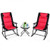 3 Pcs Outdoor Folding Rocking Chair Table Set with Cushion-Black&Red - Color: Red D681-OP3638RE