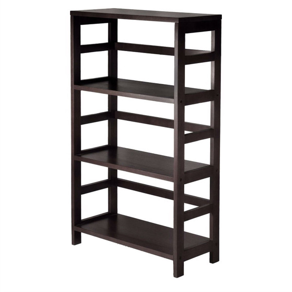 Wide 3-Shelf Modern Shelving Unit in Espresso Wood Finish Q280-WE3SU56991