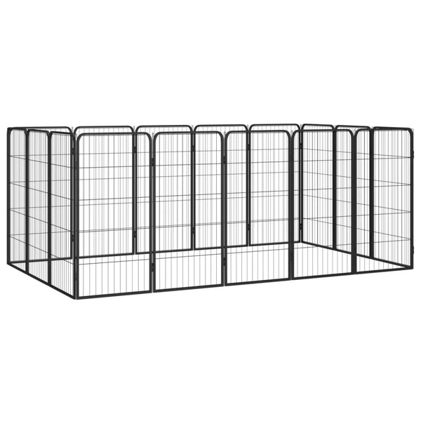 Dog Playpen Black Powder-coated steel Expandable Dog Playpen A949-3115960