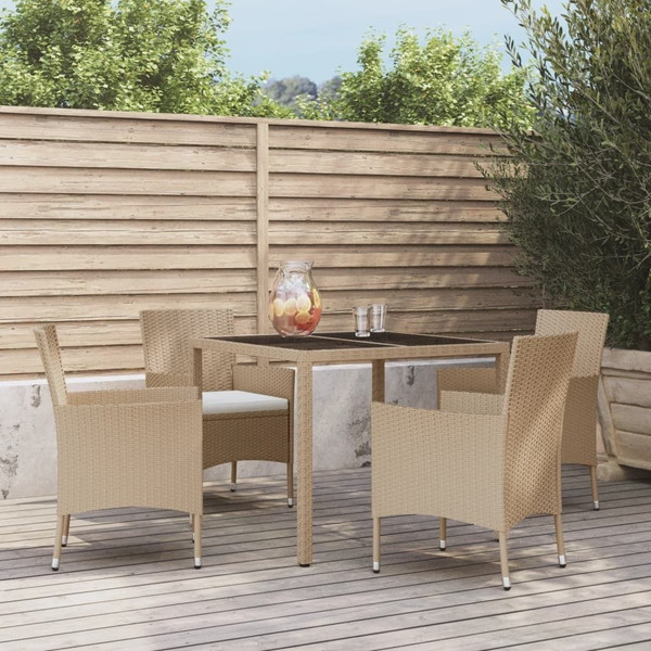 Patio Dining Set Set of 4 Beige A949-3187349