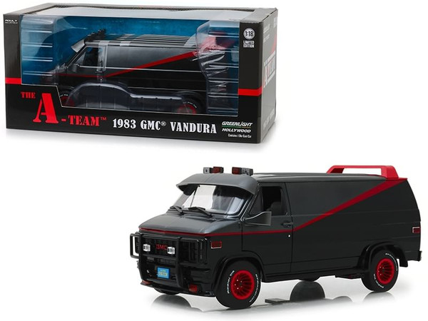 1983 GMC Vandura Black "The A-Team" (1983-1987) TV Series 1/18 Diecast Model Car by Greenlight F977-13521