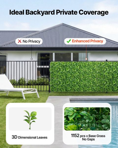 Artificial Plant Wall, 40 x 120 in Artificial Boxwood Panels, Sun Protection Greenery Backdrop Priv E415-RZZWQPJSPJS3THL8D001V0