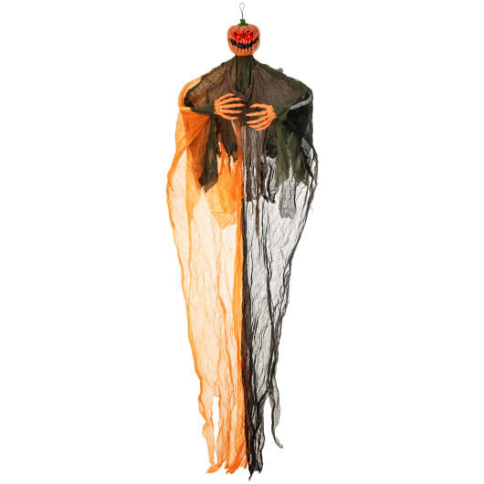 6 Feet Hanging Pumpkin Ghost with Red Glowing Eyes and Bendable Arms B593-CM24806