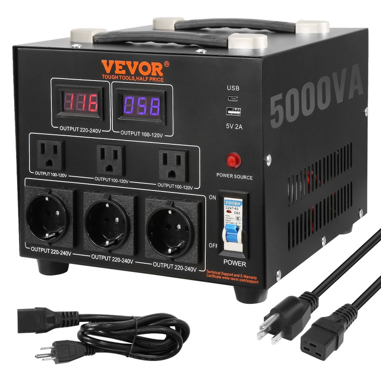 Voltage Converter Transformer, 5000W, Heavy Duty Step Up/Down Transformer, Convert from 110 Volt to E415-DYZHQ110V230VQLPQV1
