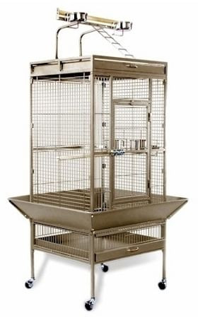 Medium Wrought Iron Select Bird Cage Chalk White N274-ES01PP3152C