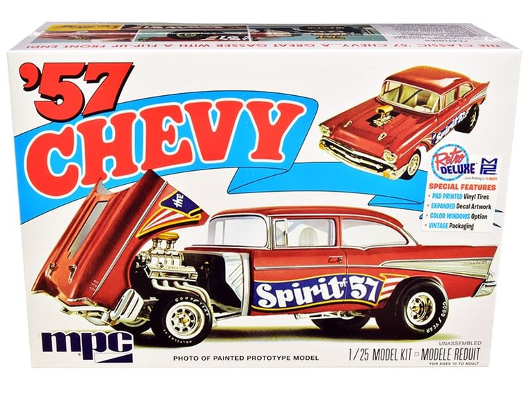 Skill 2 Model Kit 1957 Chevrolet Gasser Flip Nose "Spirit of 57" 1/25 Scale Model by MPC F977-MPC904