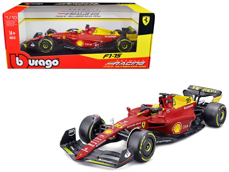 Ferrari F1-75 #16 Charles Leclerc "Giallo Modena" 2nd Place Formula One F1 Italian GP (2022) "Formu F977-16811CLMZ