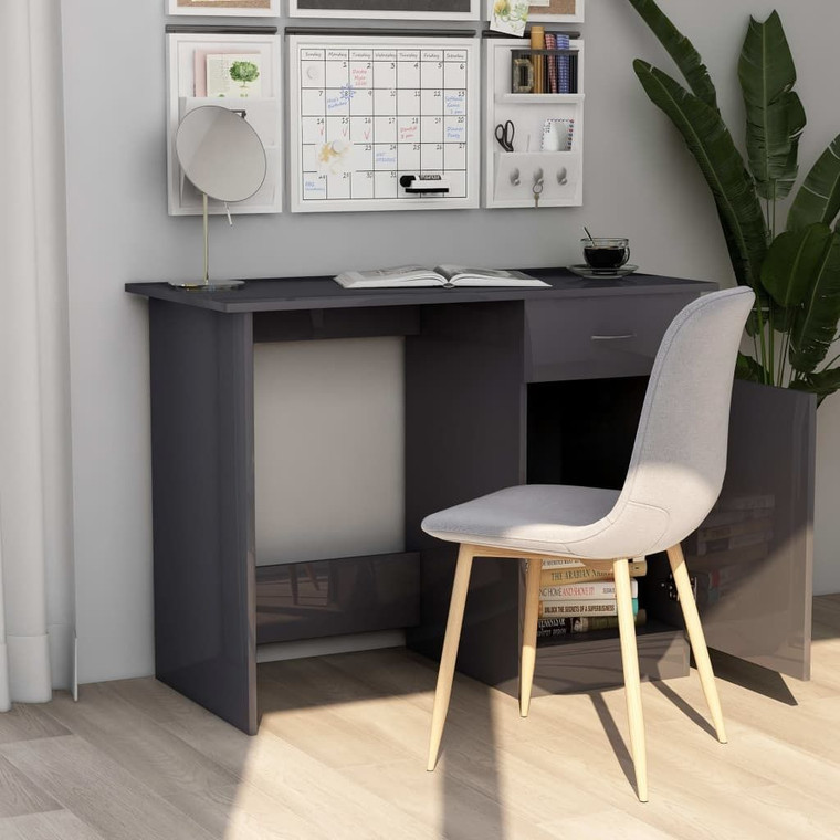 Desk High gloss grey Engineered wood Desk Rectangular Modern A949-801088