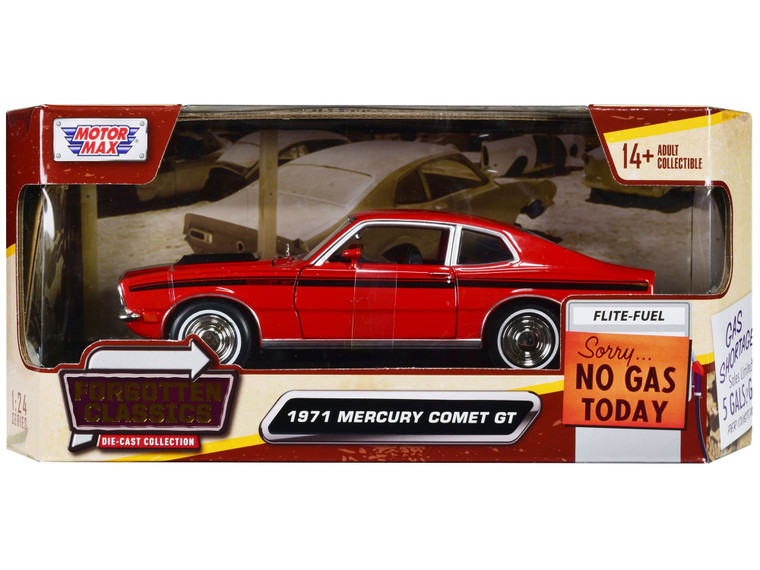 1971 Mercury Comet GT Red with Black Stripes "Forgotten Classics" Series 1/24 Diecast Model Car by  F977-79047R