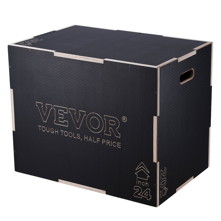  3 in 1 Plyometric Jump Box, 30/24/20 Inch Wooden Plyo Box, Platform & Jumping Agility Box, Anti-Sl E415-SHYTX302420YJ3BI5V0