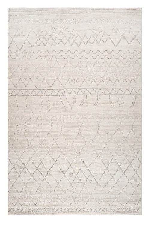 5' X 8' Gray and Beige Abstract Distressed Area Rug N270-558448