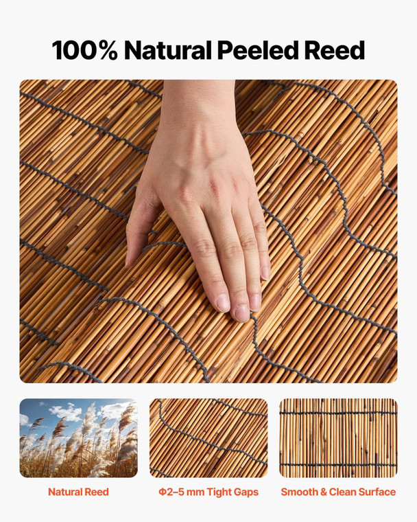 Natural Reed Fencing, 4 ft x 16.4 ft, 2 Pack Decorative Natural Reed Fencing Roll, Decorative Fence E415-LWWLZS2JT1649L7AX001V0
