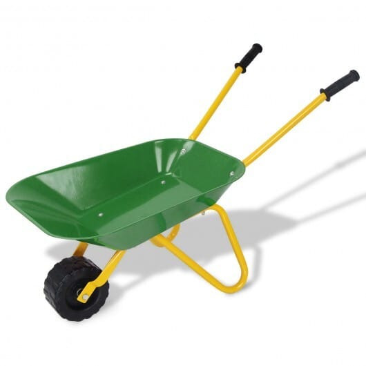 Outdoor Garden Backyard Play Toy Kids Metal Wheelbarrow-Red B593-TY571753